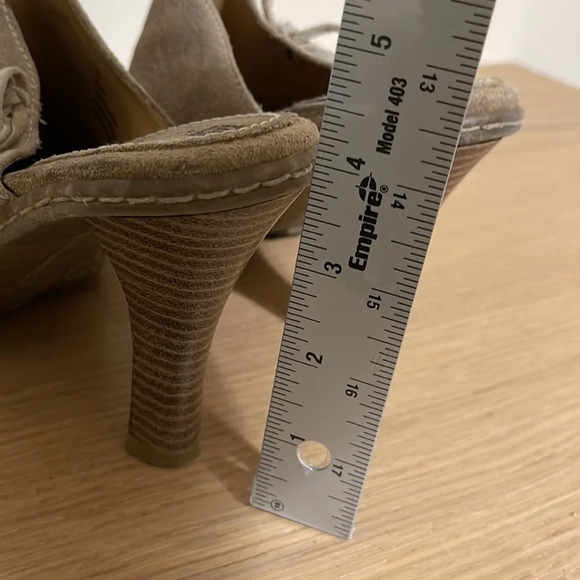 VINTAGE EllEMENNO SUEDE LEATHER HIGH HEEL MULES Size 10 - Picture 15 of 16